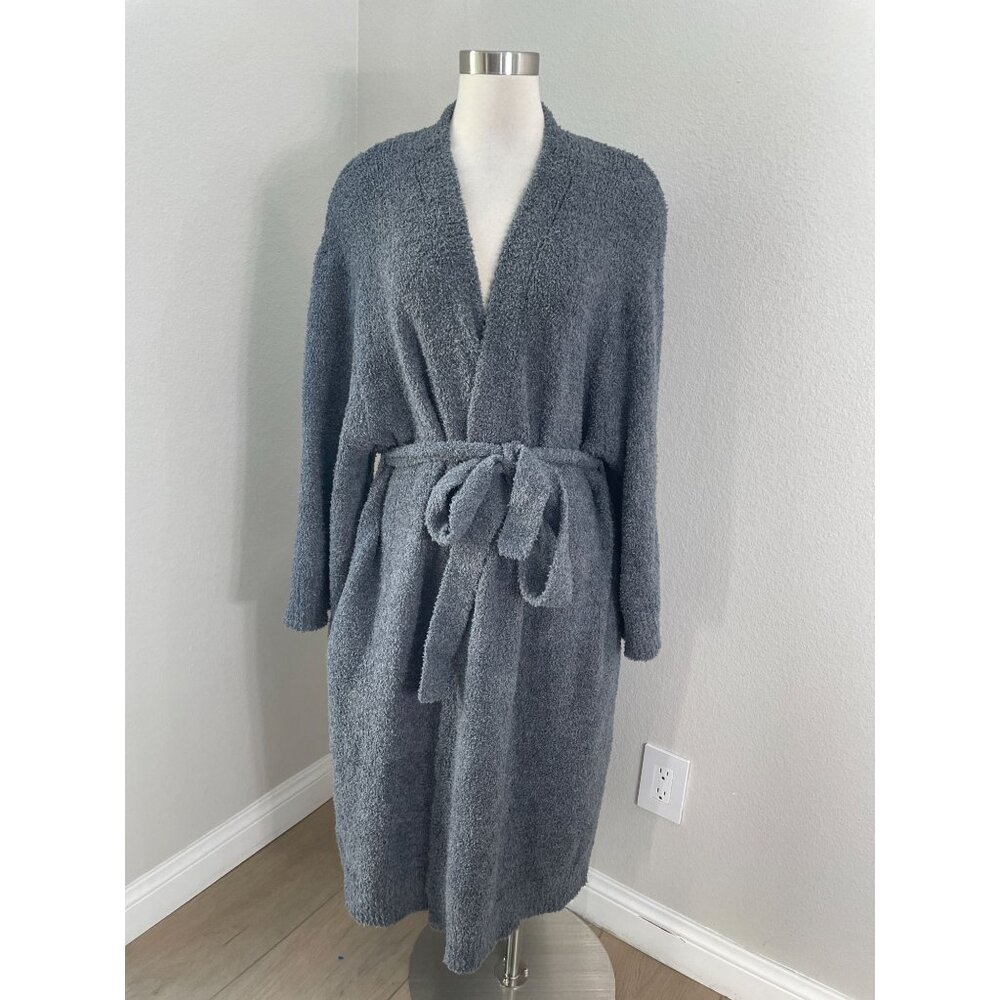NEW Hotel Collection‎ Luxe Plush Knit Robe Unisex L/XL Gray Soft Cozy Lounge